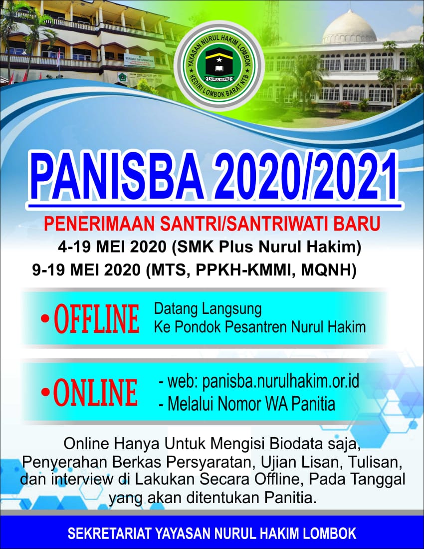 Pendaftaran Santri/santriwati Baru TP. 20202021 Online